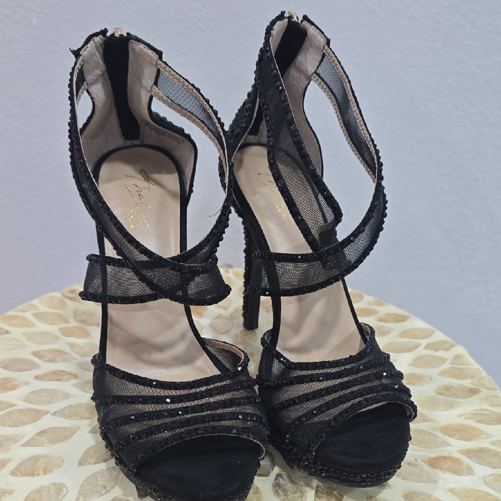 Thalia Sodi Black Strappy Heels